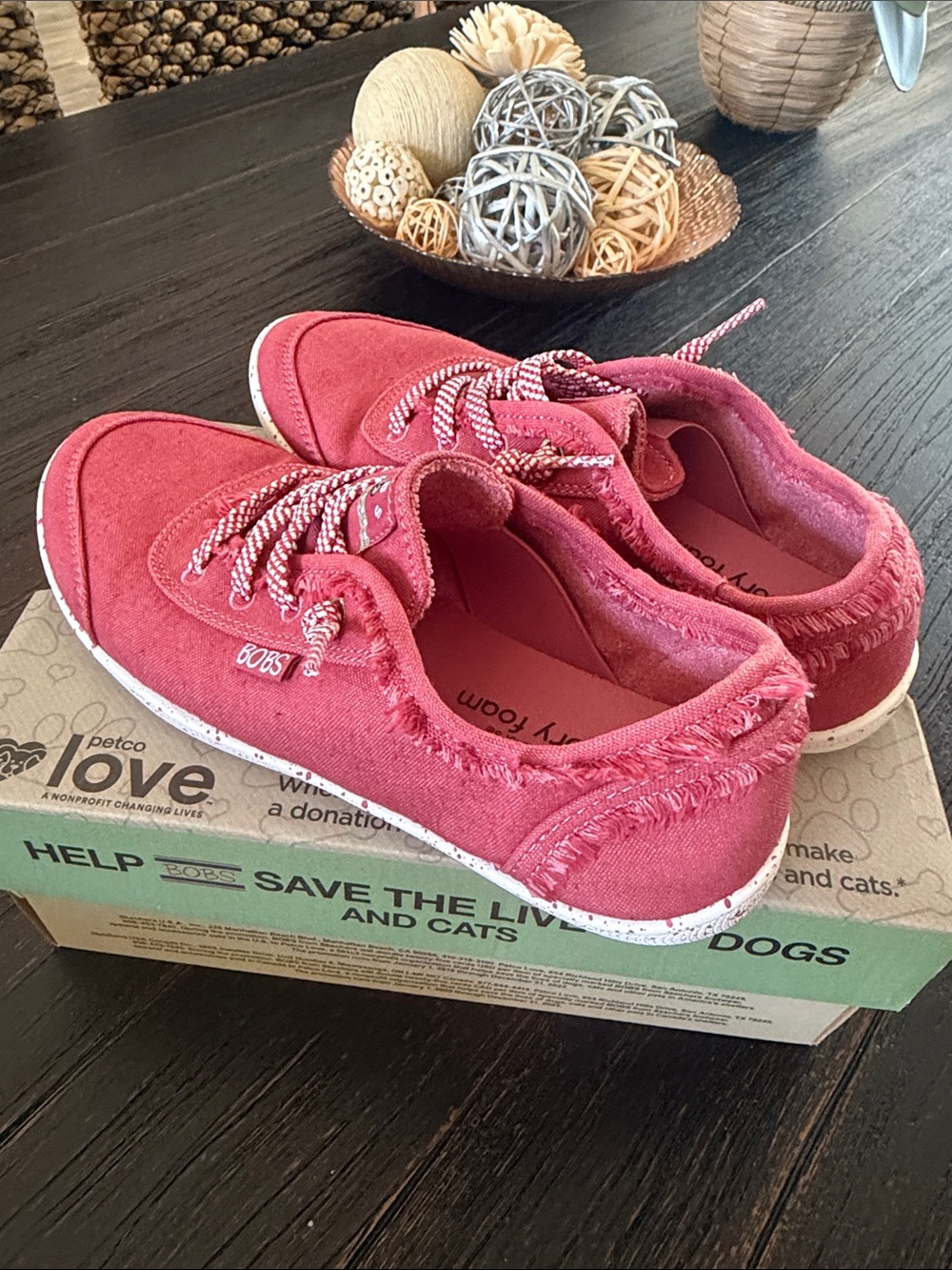 Skechers BOBS Kids Coral Canvas Memory Foam Sneakers